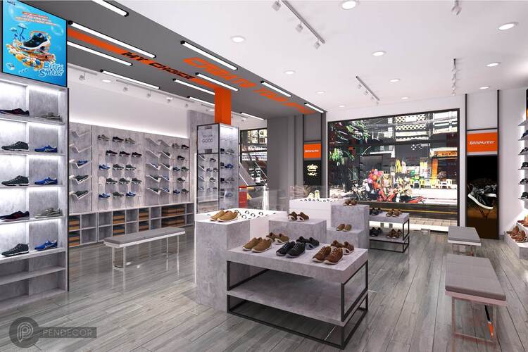 trang trí shop giày Pendecor