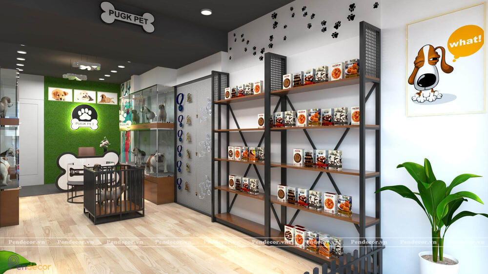 thiết kế cửa hàng bán đồ thú cưng Pendecor