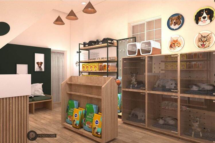 thiết kế cửa hàng chó mèo Pendecor