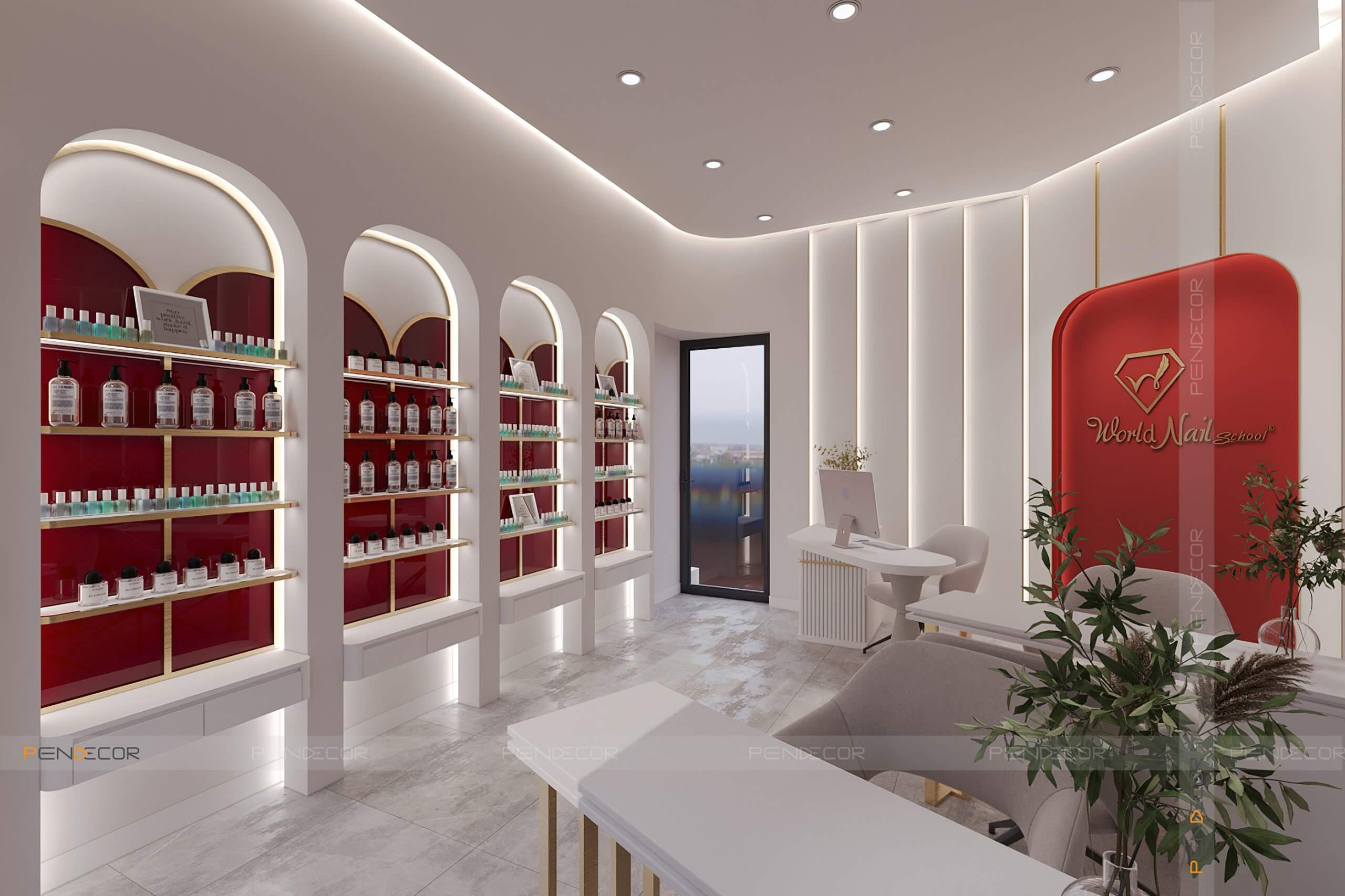 Thiết Kế Tiệm Nail World Nail School