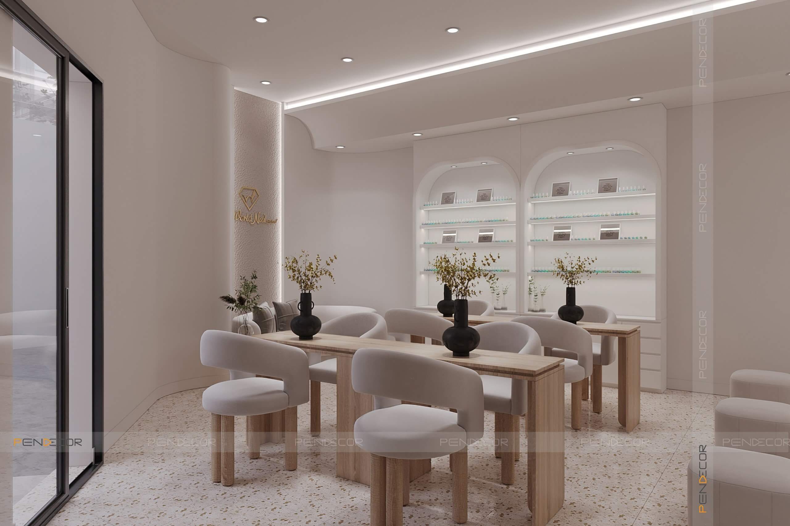 Thiết Kế Tiệm Nail World Nail School