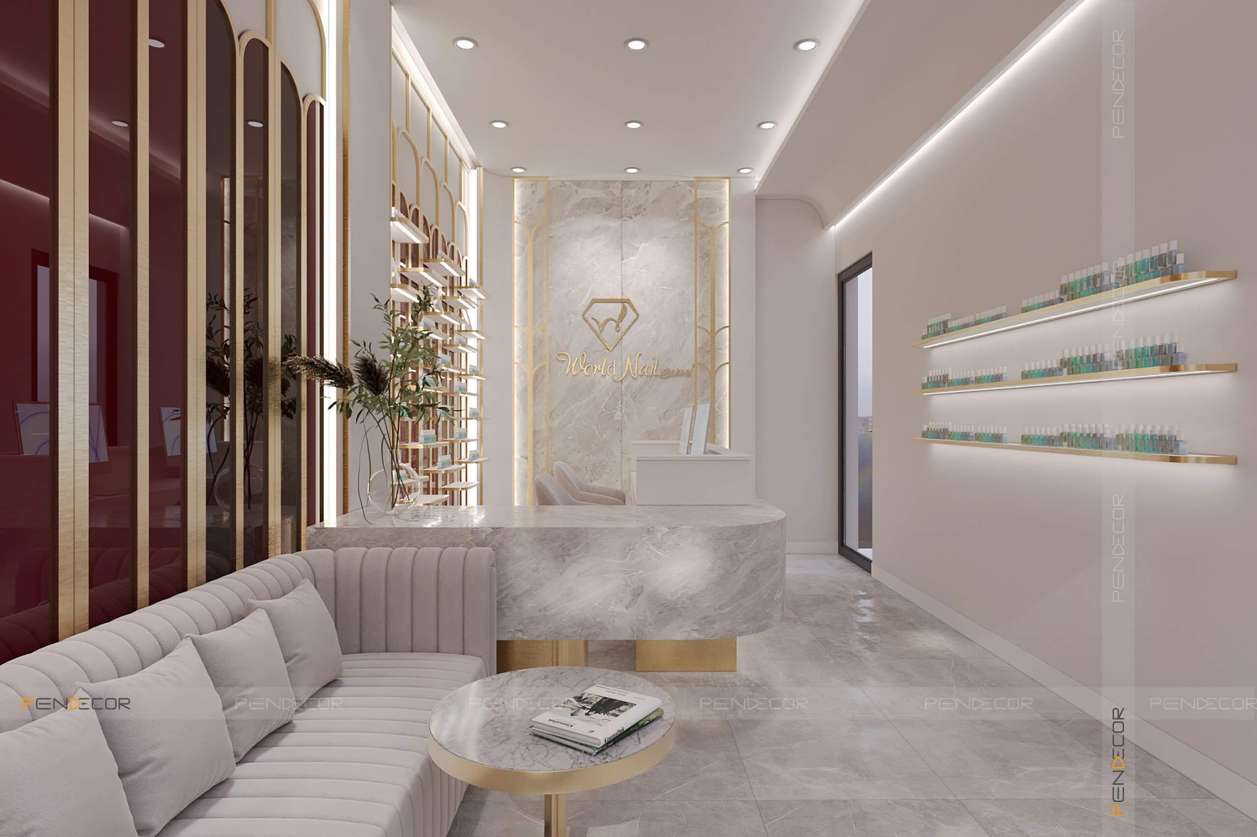 Thiết Kế Tiệm Nail World Nail School