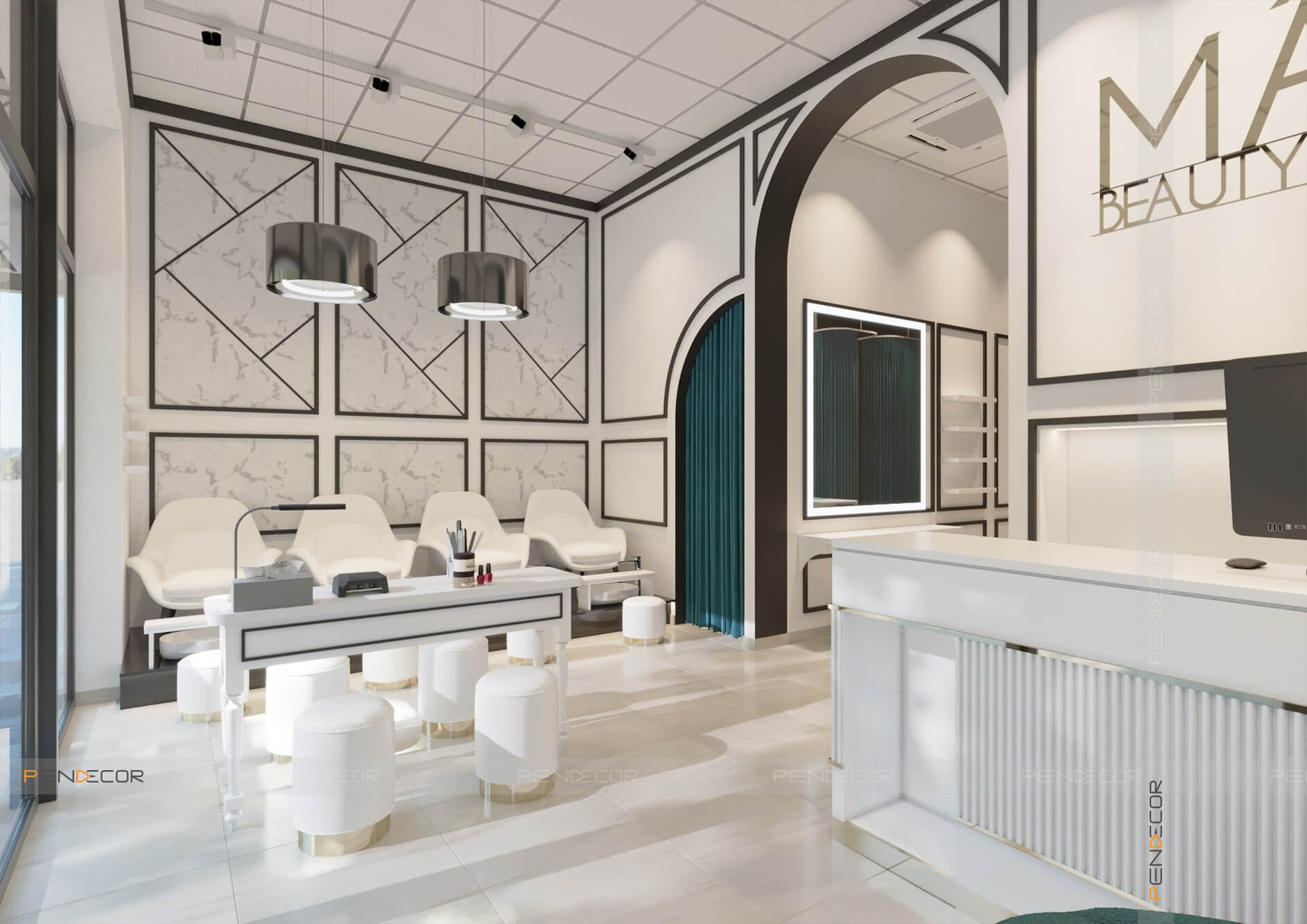 Thiết Kế Tiệm Nail Mây Beauty House