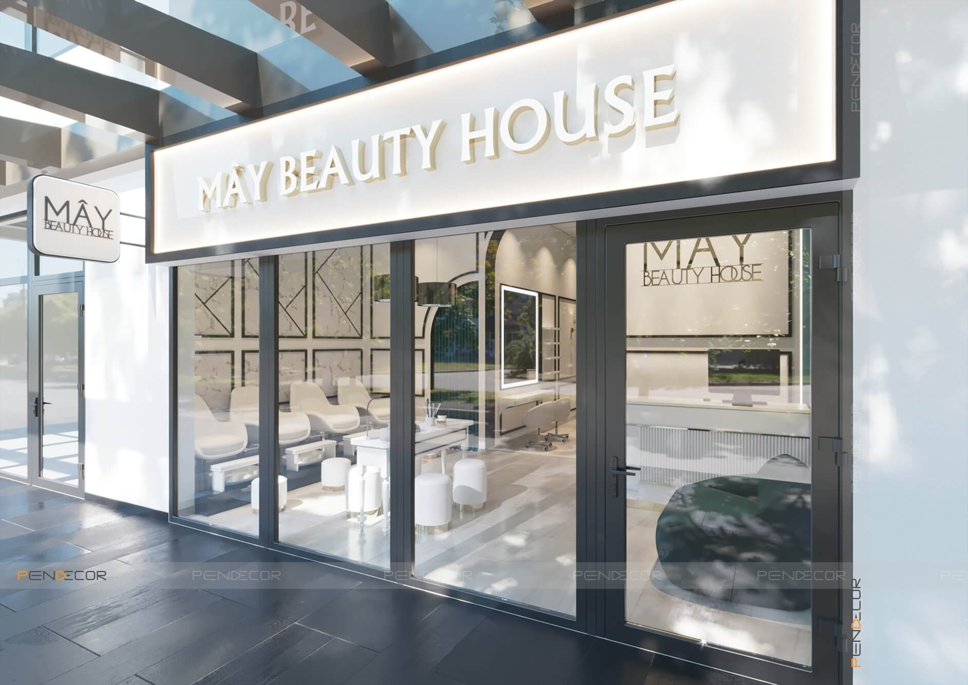 Thiết Kế Tiệm Nail Mây Beauty House