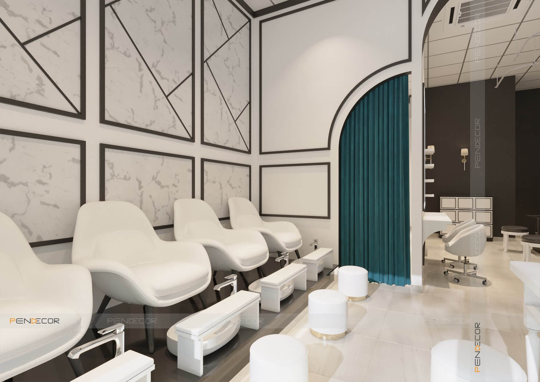 Thiết Kế Tiệm Nail Mây Beauty House