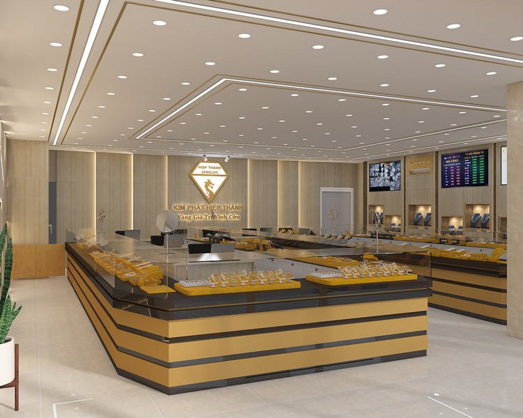 thiết kế tiệm vàng Pendecor