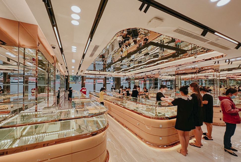 thiết kế nội thất tiệm vàng