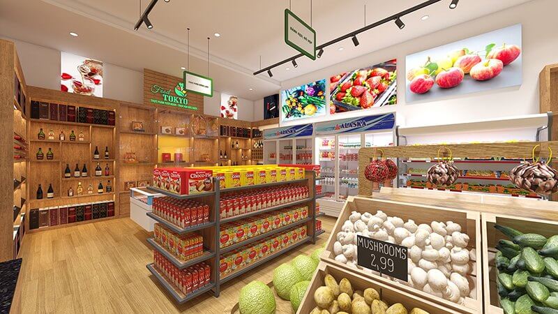 mẫu siêu thị mini đẹp Pendecor