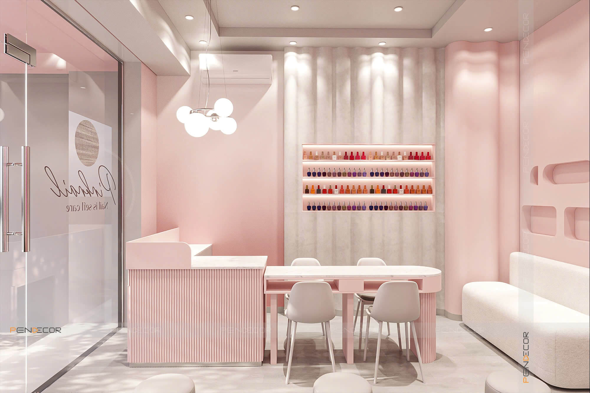 Thiết Kế Tiệm Nail Pink A.N.T