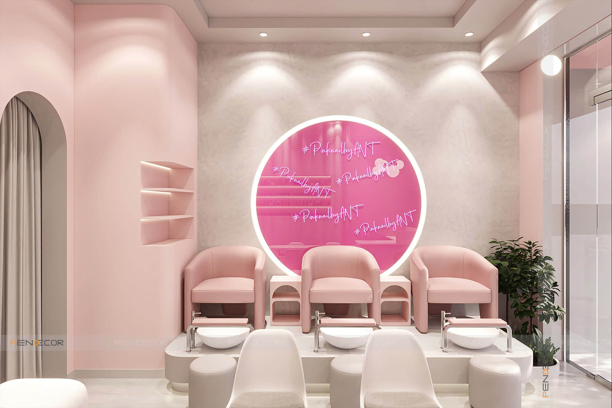 Thiết Kế Tiệm Nail Pink A.N.T