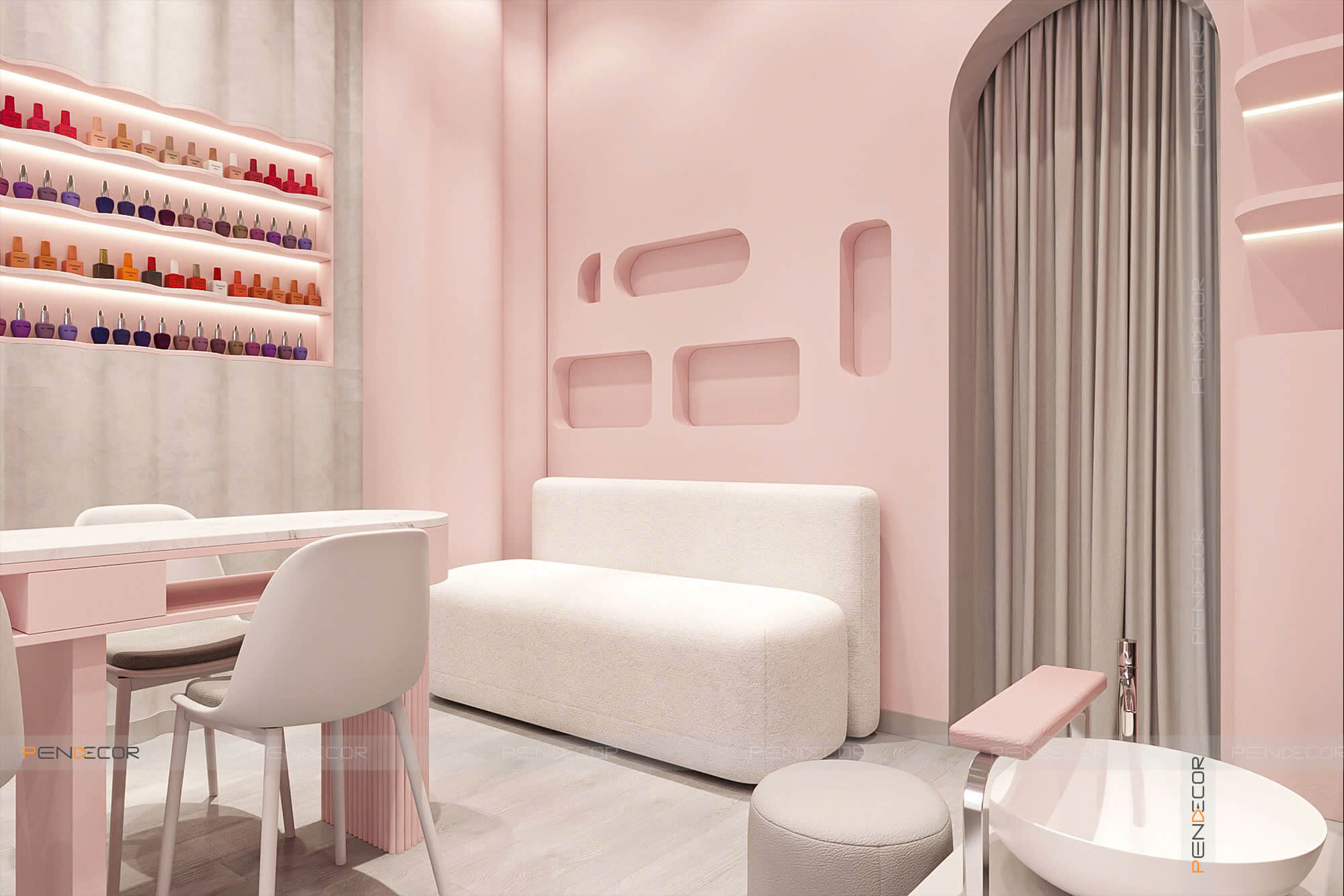 Thiết Kế Tiệm Nail Pink A.N.T