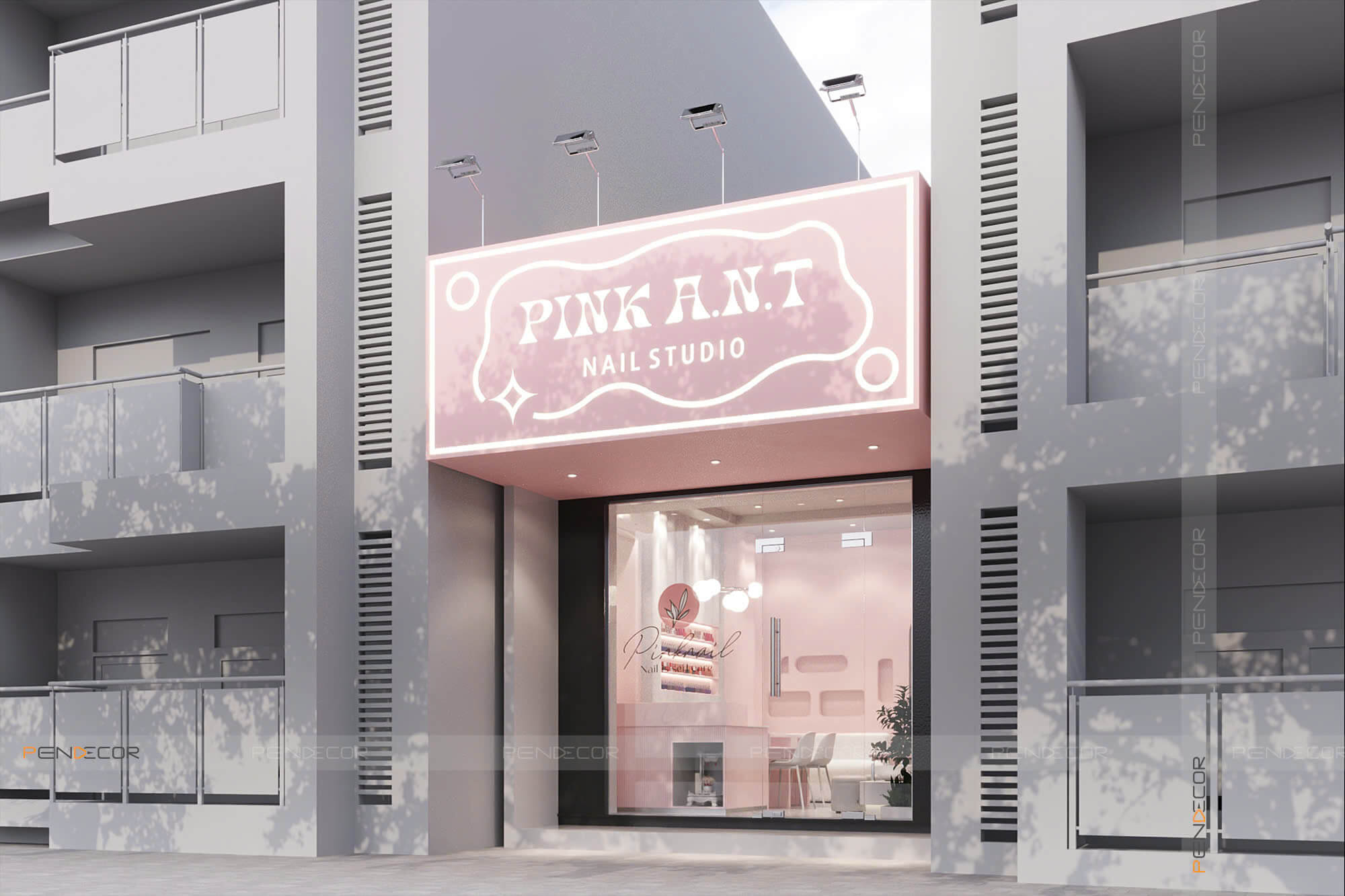 Thiết Kế Tiệm Nail Pink A.N.T