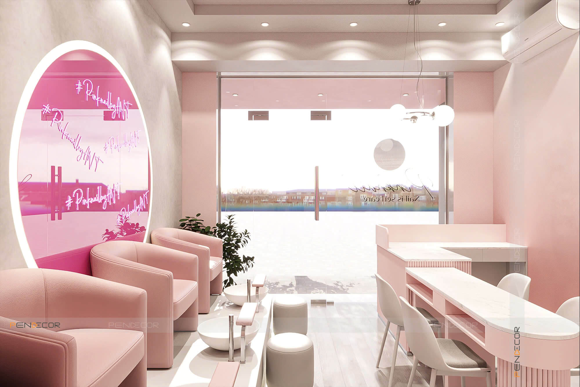 Thiết Kế Tiệm Nail Pink A.N.T