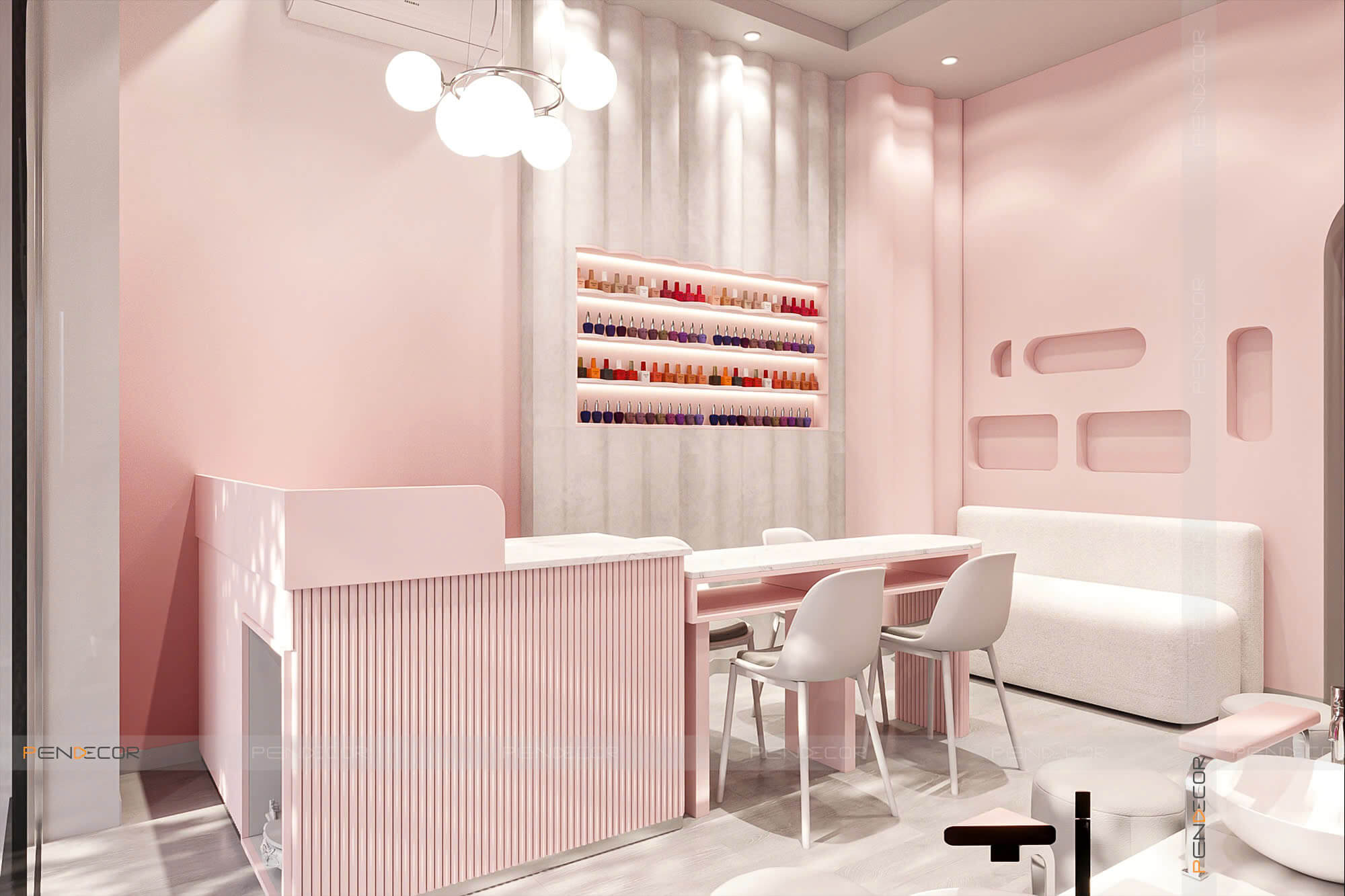 Thiết Kế Tiệm Nail Pink A.N.T