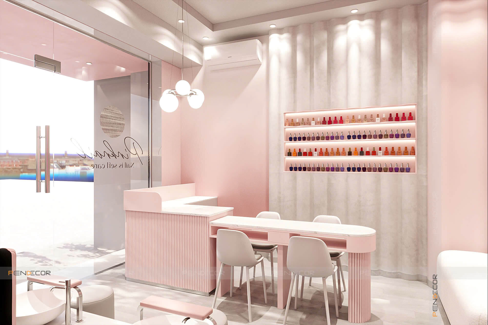 Thiết Kế Tiệm Nail Pink A.N.T