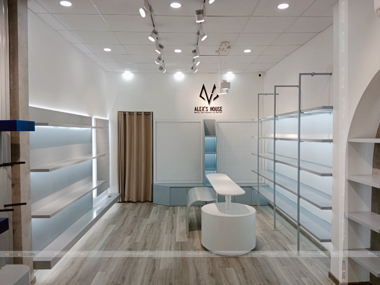 thi công trọn gói shop thời trang Pendecor