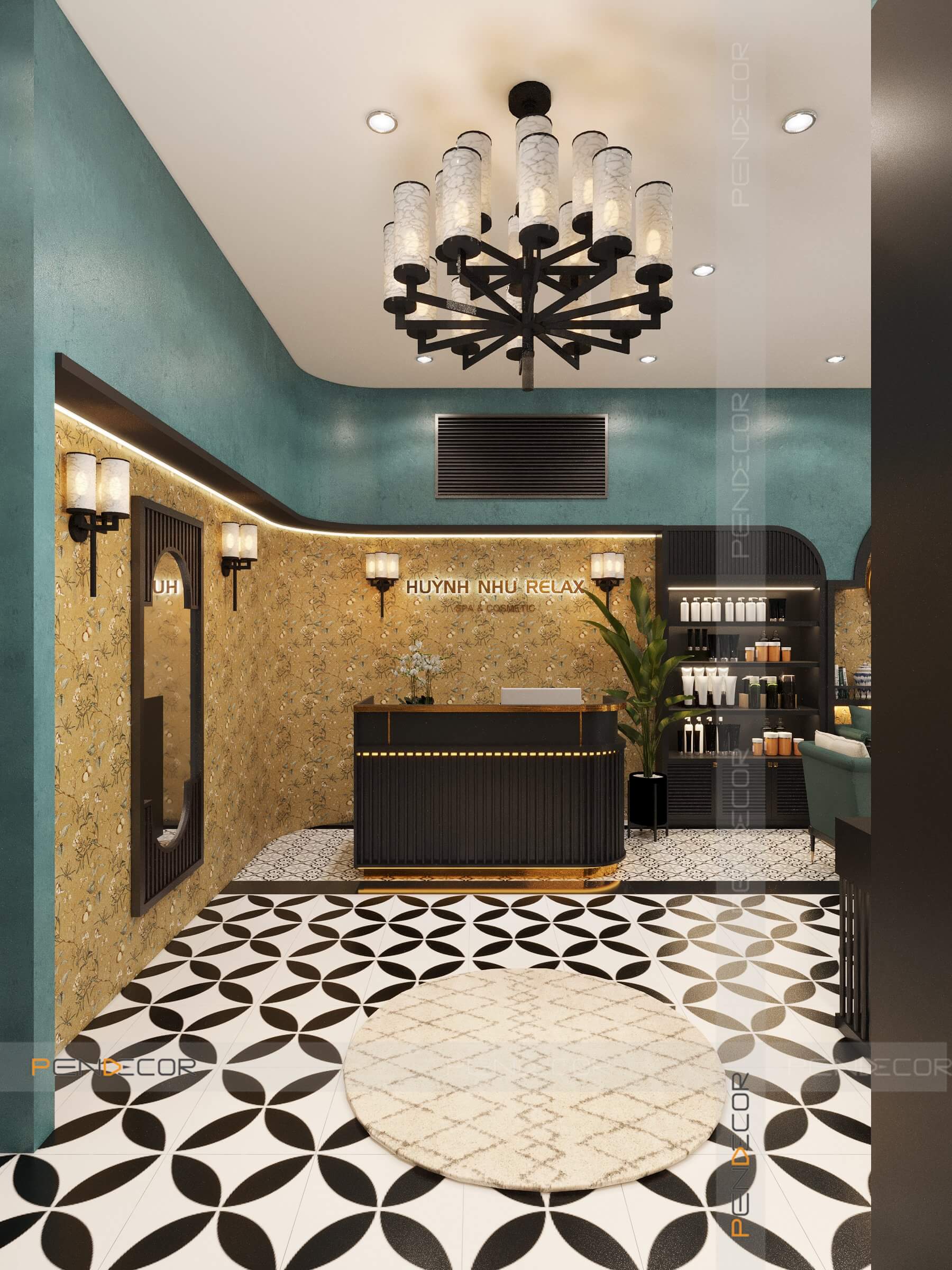 thiết kế spa gội đầu dưỡng sinh mini Pendecor