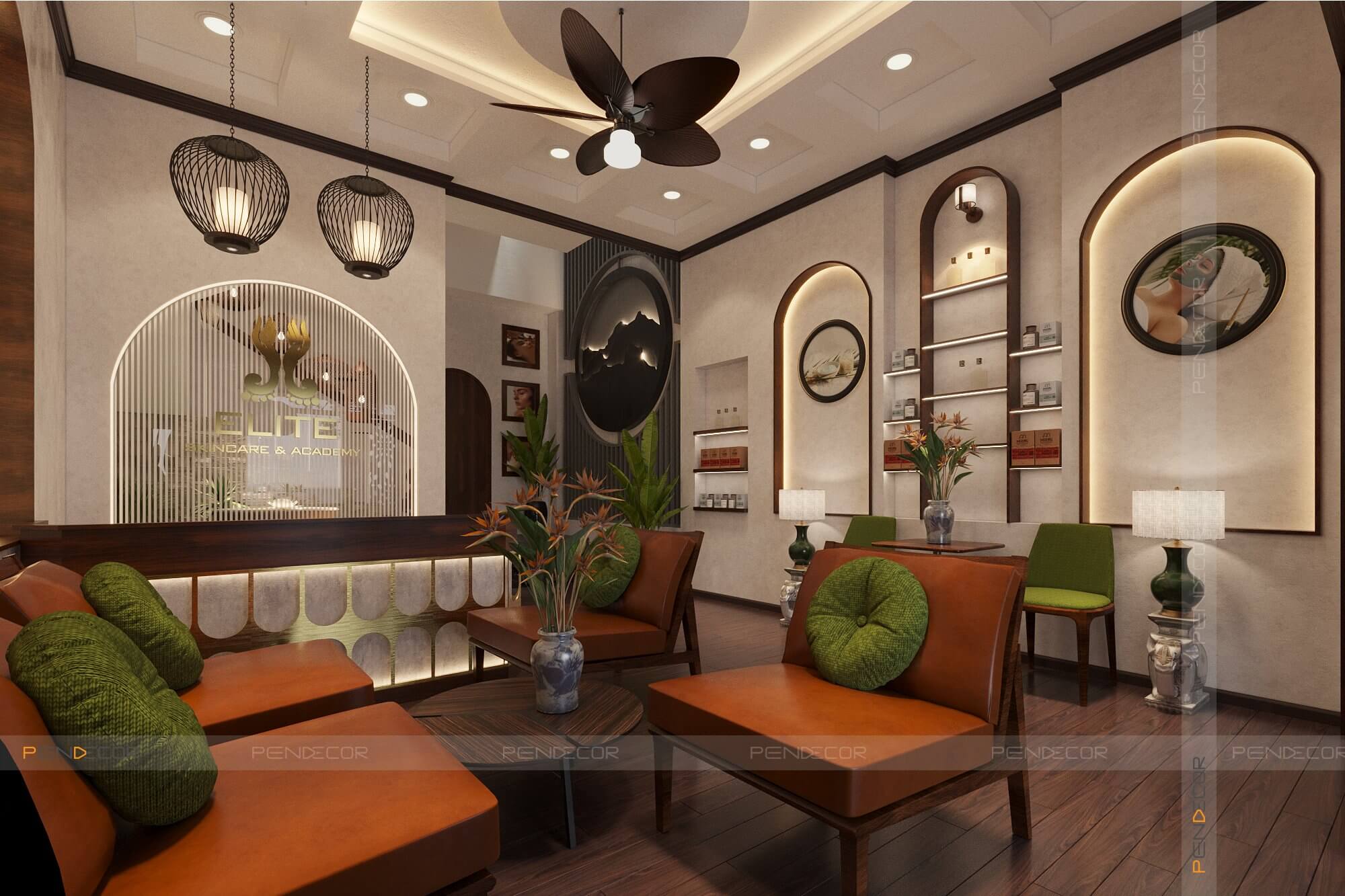 thiết kế phòng gội đầu dưỡng sinh Pendecor